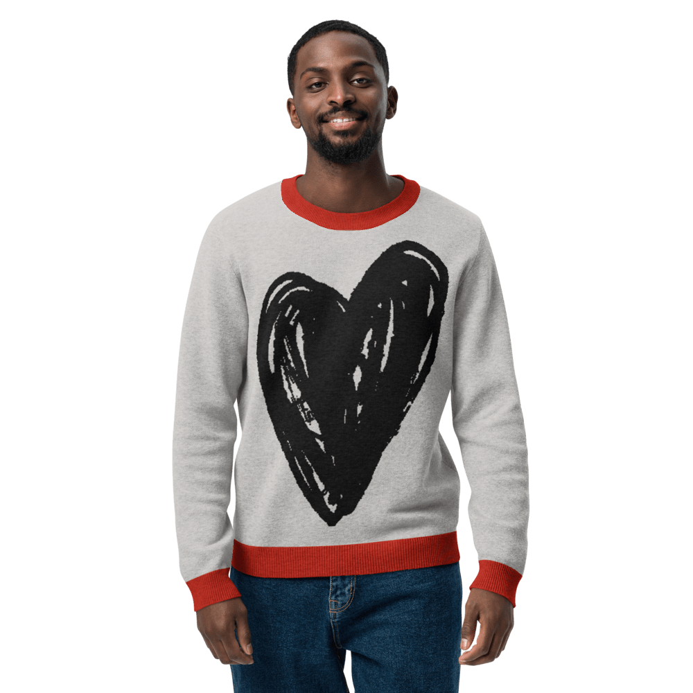 Big Heart - Knitted crew neck sweater apparel