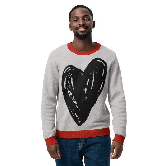 Big Heart - Knitted crew neck sweater apparel