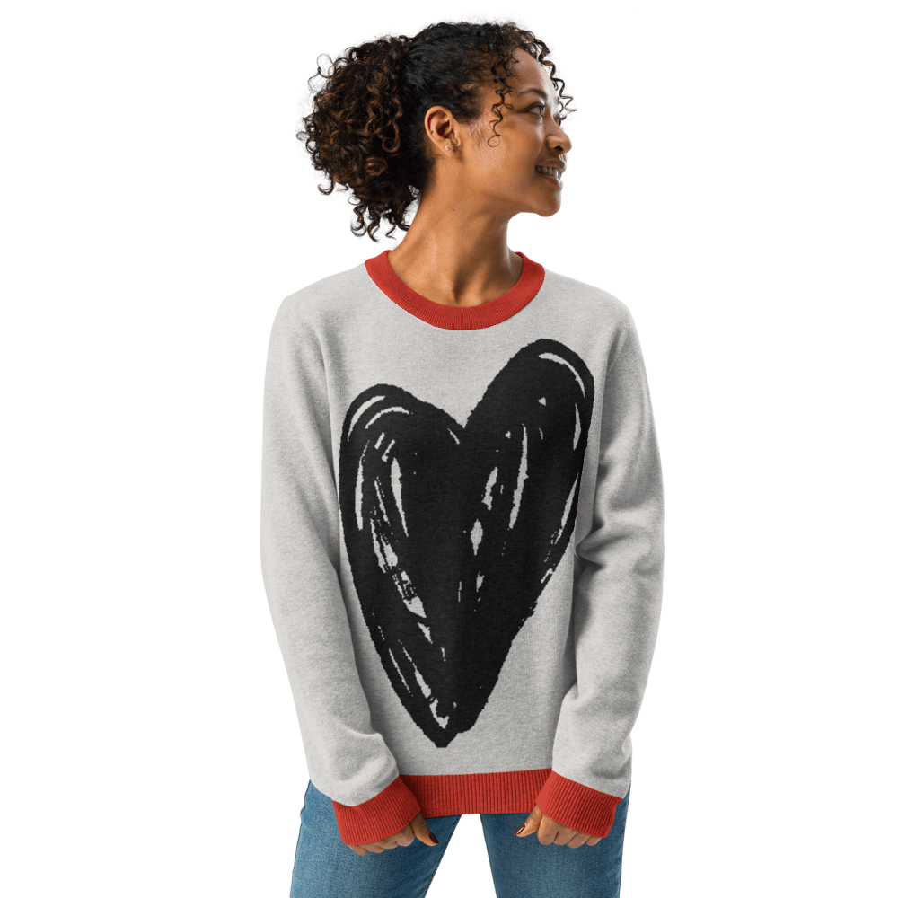 Big Heart - Knitted crew neck sweater apparel