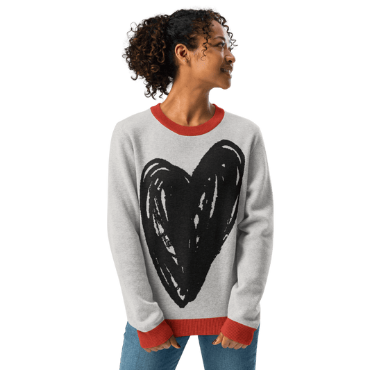 Big Heart - Knitted crew neck sweater apparel