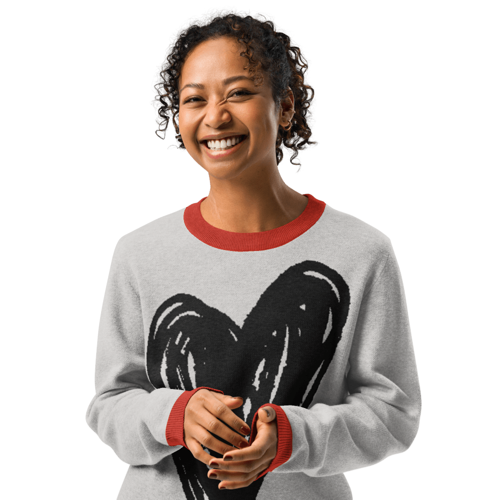 Big Heart - Knitted crew neck sweater apparel