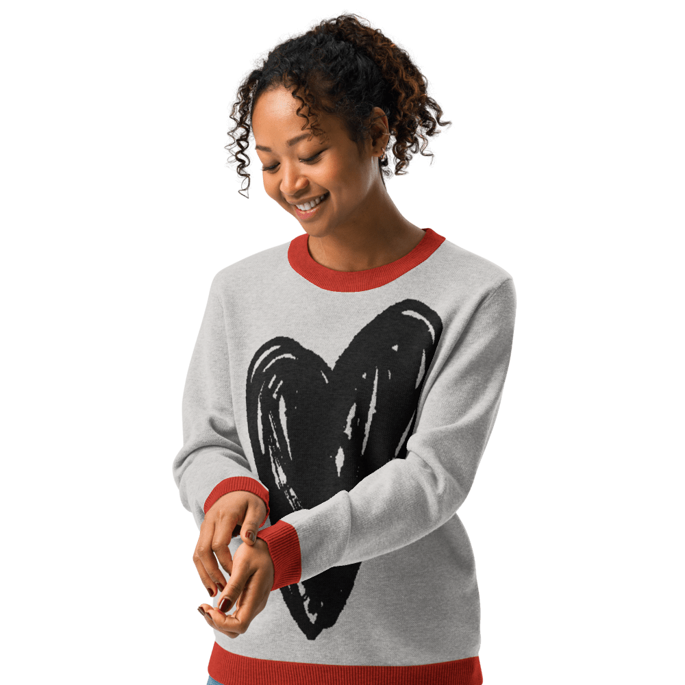 Big Heart - Knitted crew neck sweater apparel