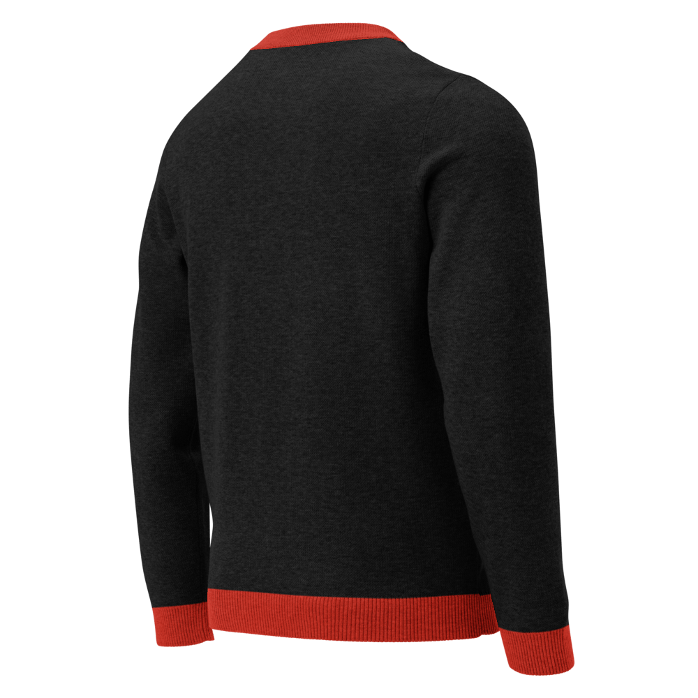 Big Heart - Knitted crew neck sweater (Black & Red Edition) apparel