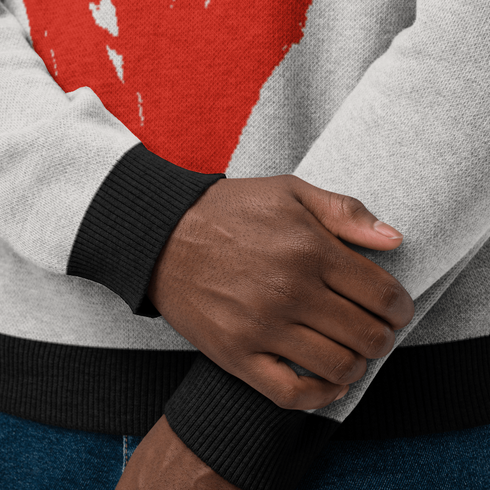 Big Heart - Knitted crew neck sweater (Red Edition) apparel