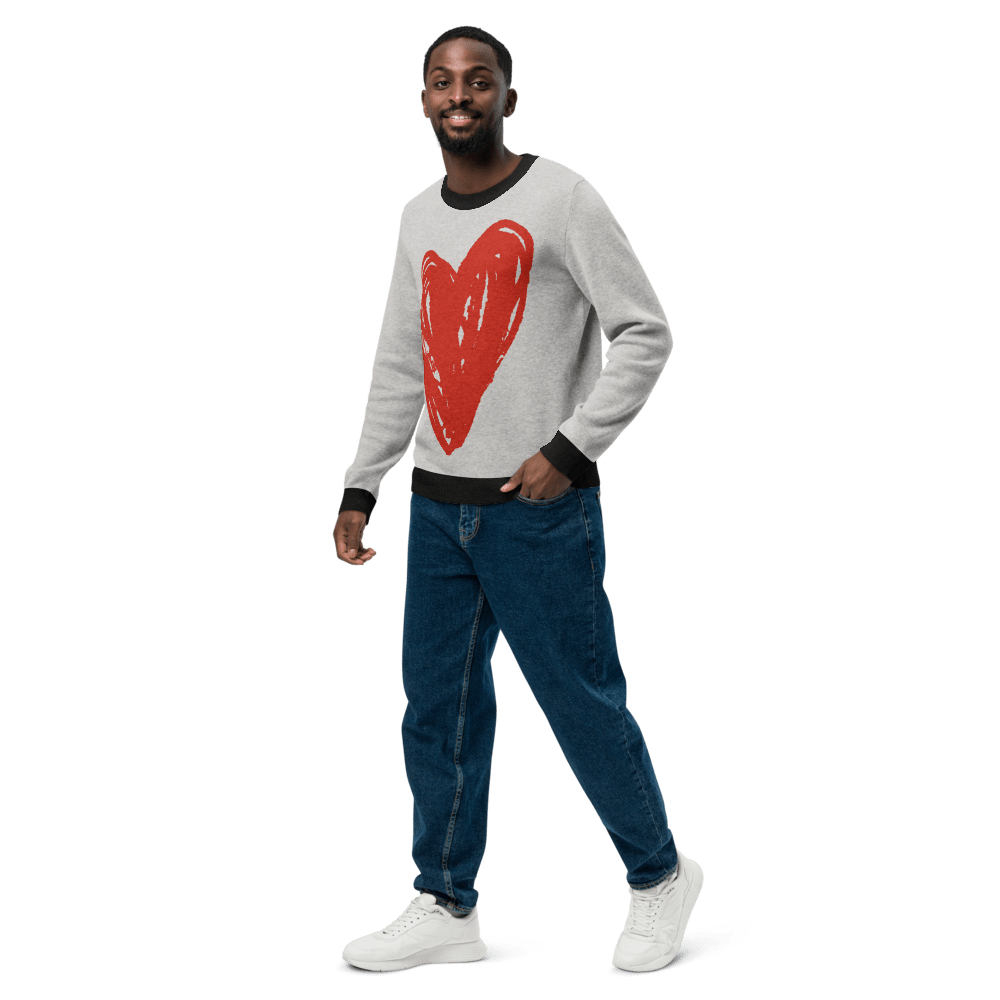 Big Heart - Knitted crew neck sweater (Red Edition) apparel