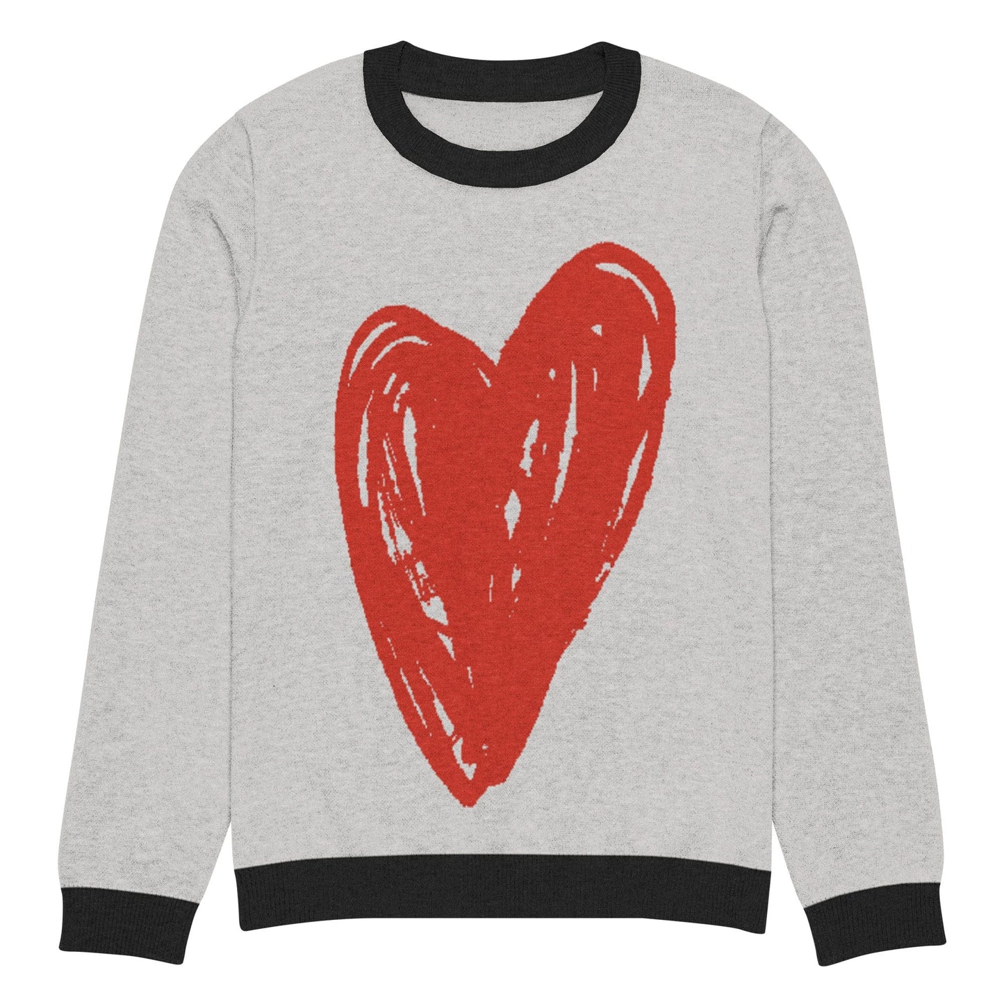 Big Heart - Knitted crew neck sweater (Red Edition) apparel 2XL