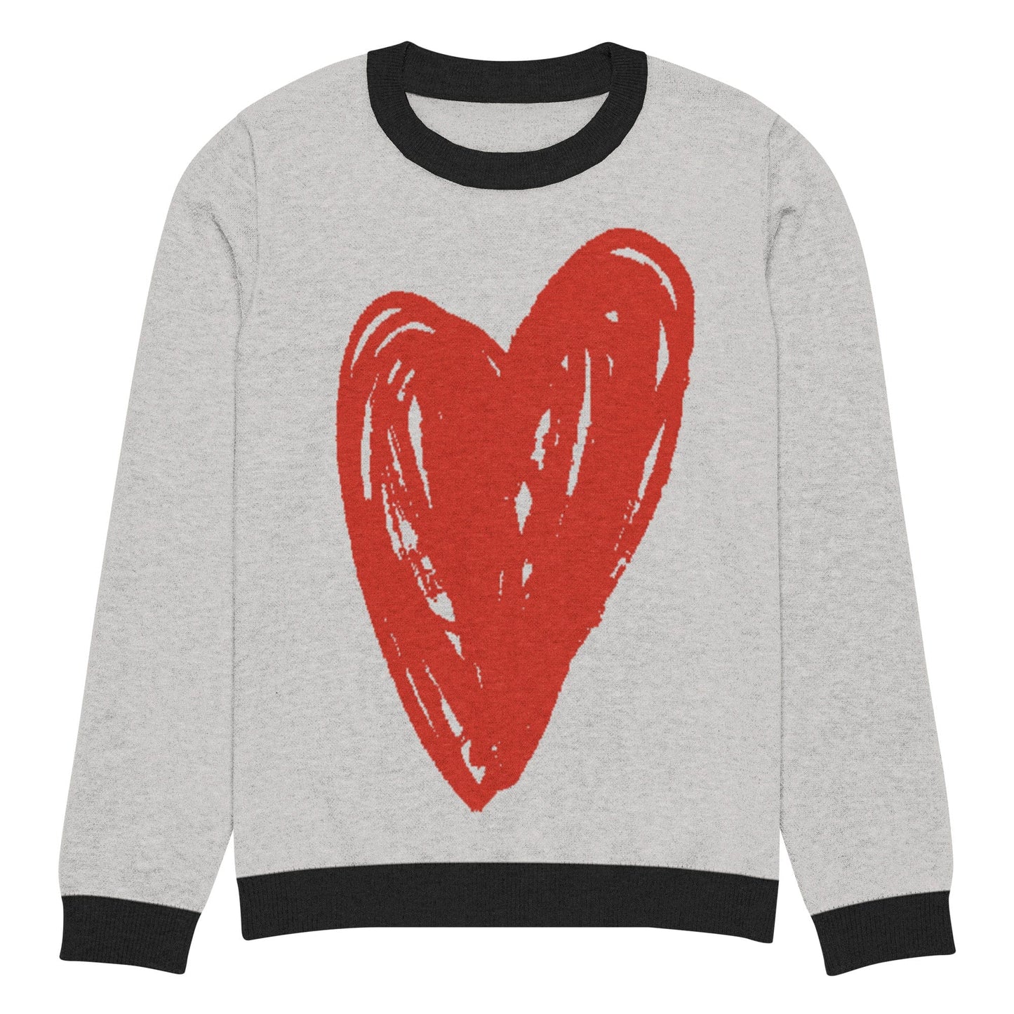 Big Heart - Knitted crew neck sweater (Red Edition) apparel L