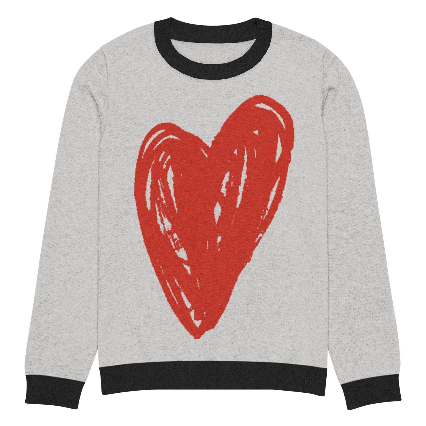 Big Heart - Knitted crew neck sweater (Red Edition) apparel M