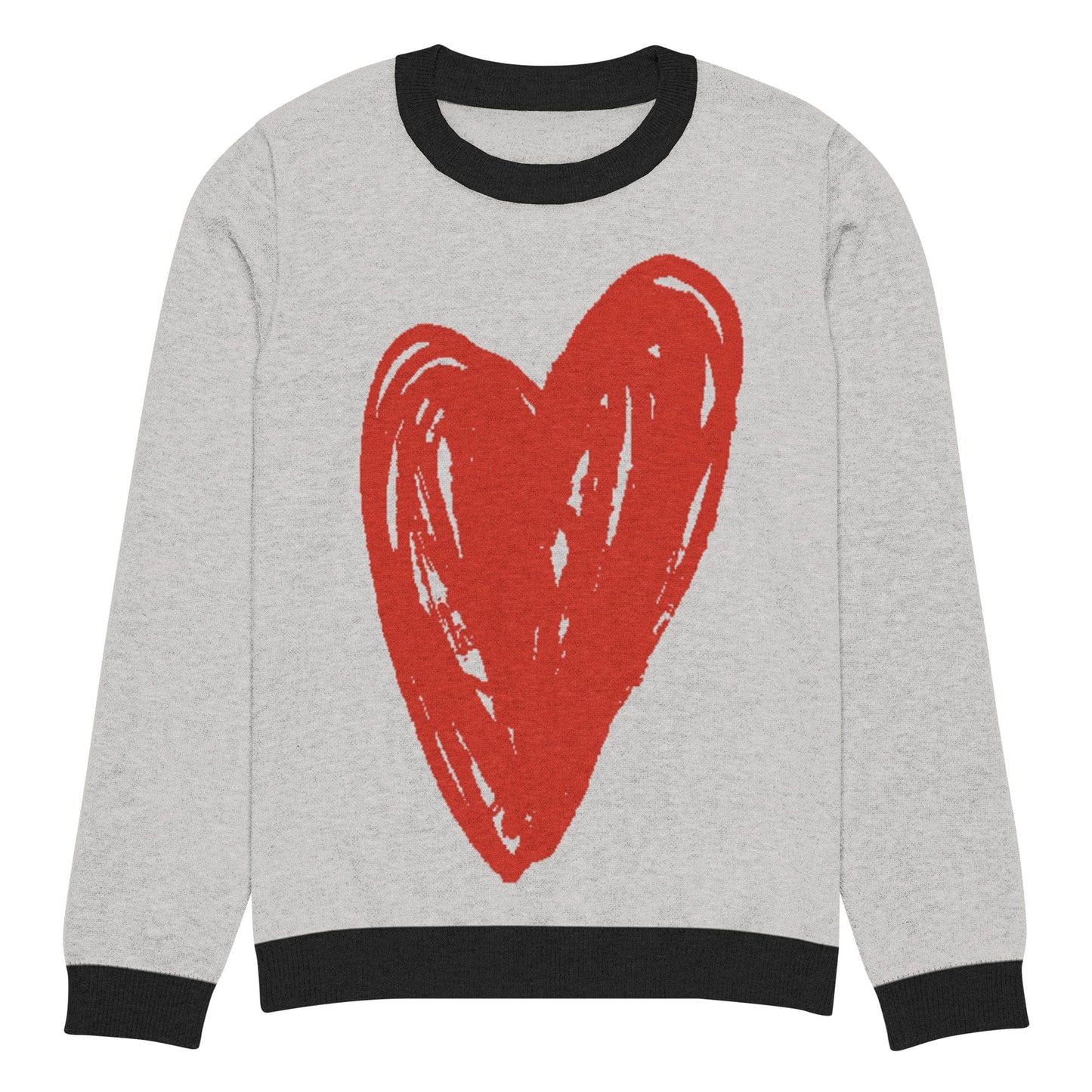 Big Heart - Knitted crew neck sweater (Red Edition) apparel XL