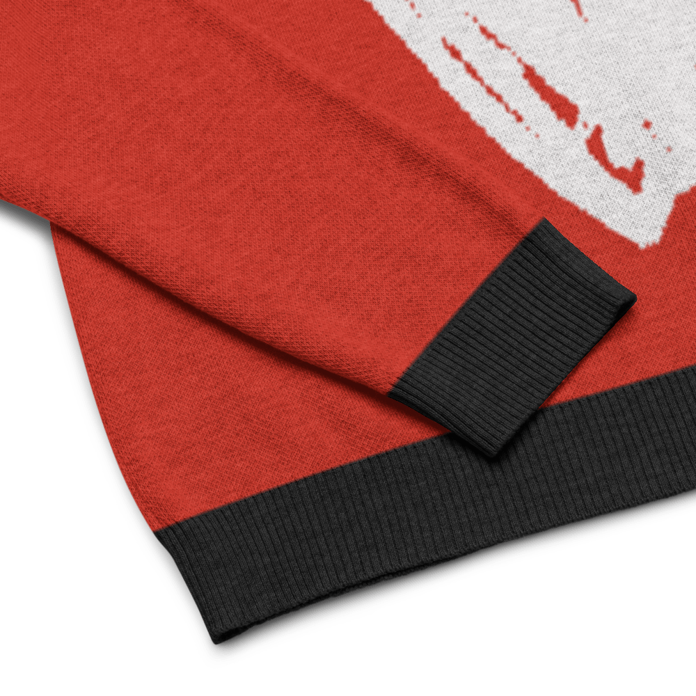 Big Heart - Knitted crew neck sweater (Red & White Edition) apparel