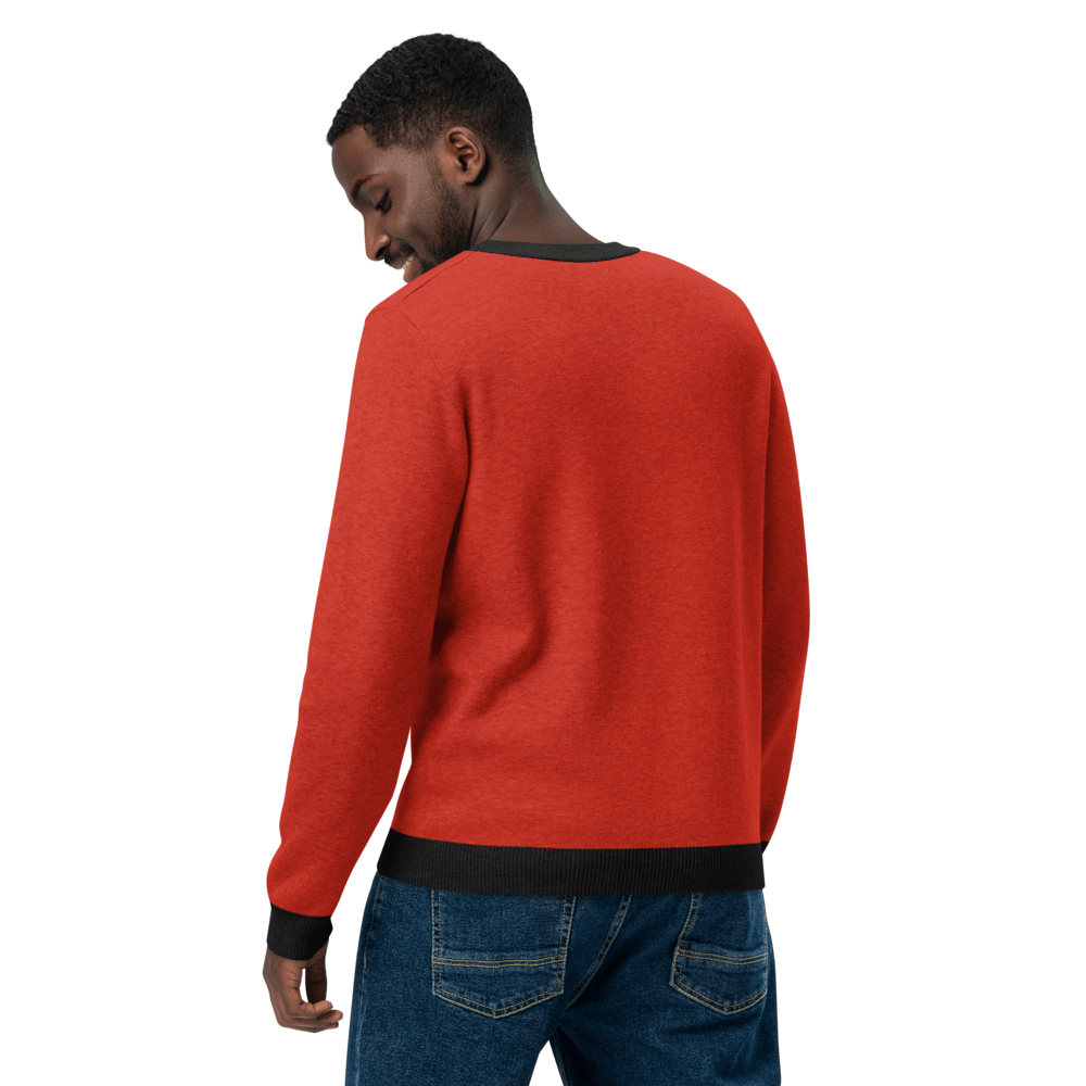 Big Heart - Knitted crew neck sweater (Red & White Edition) apparel