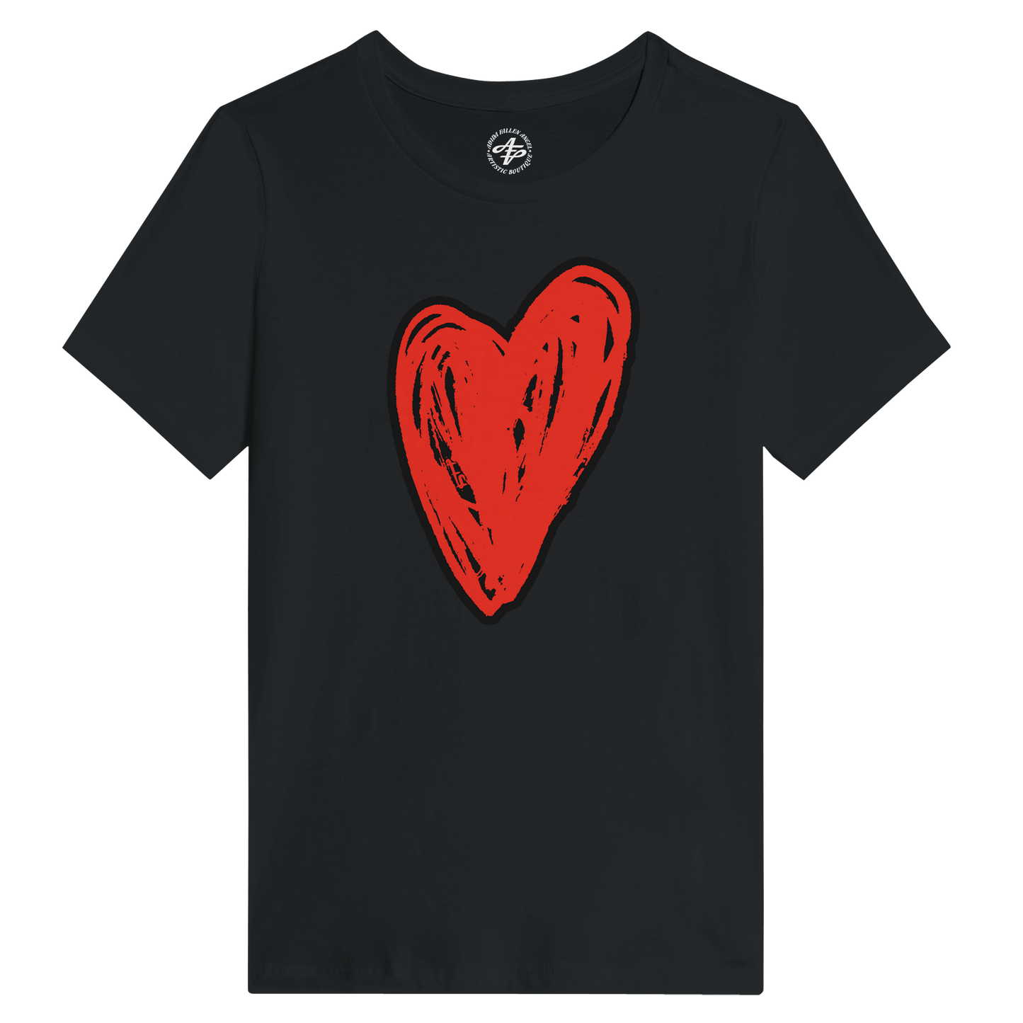 Big Red Heart - Women's Relaxed T-Shirt apparel Black / S