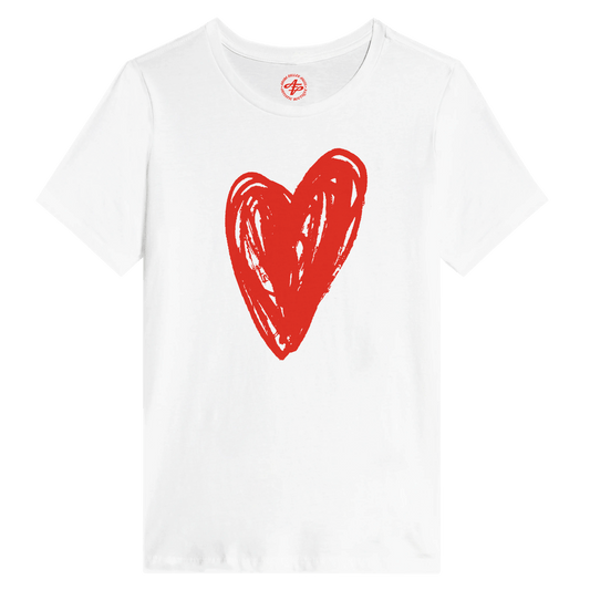 Big Red Heart - Women's Relaxed T-Shirt apparel White / S