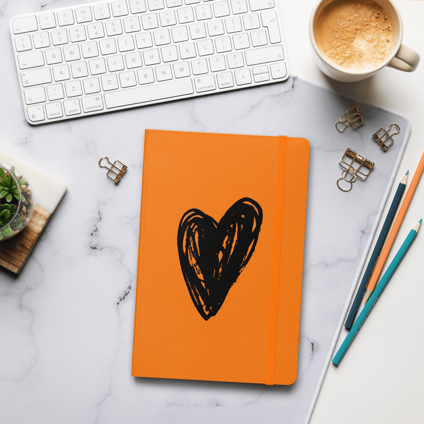 Black Heart - Hardcover bound notebook Print Material