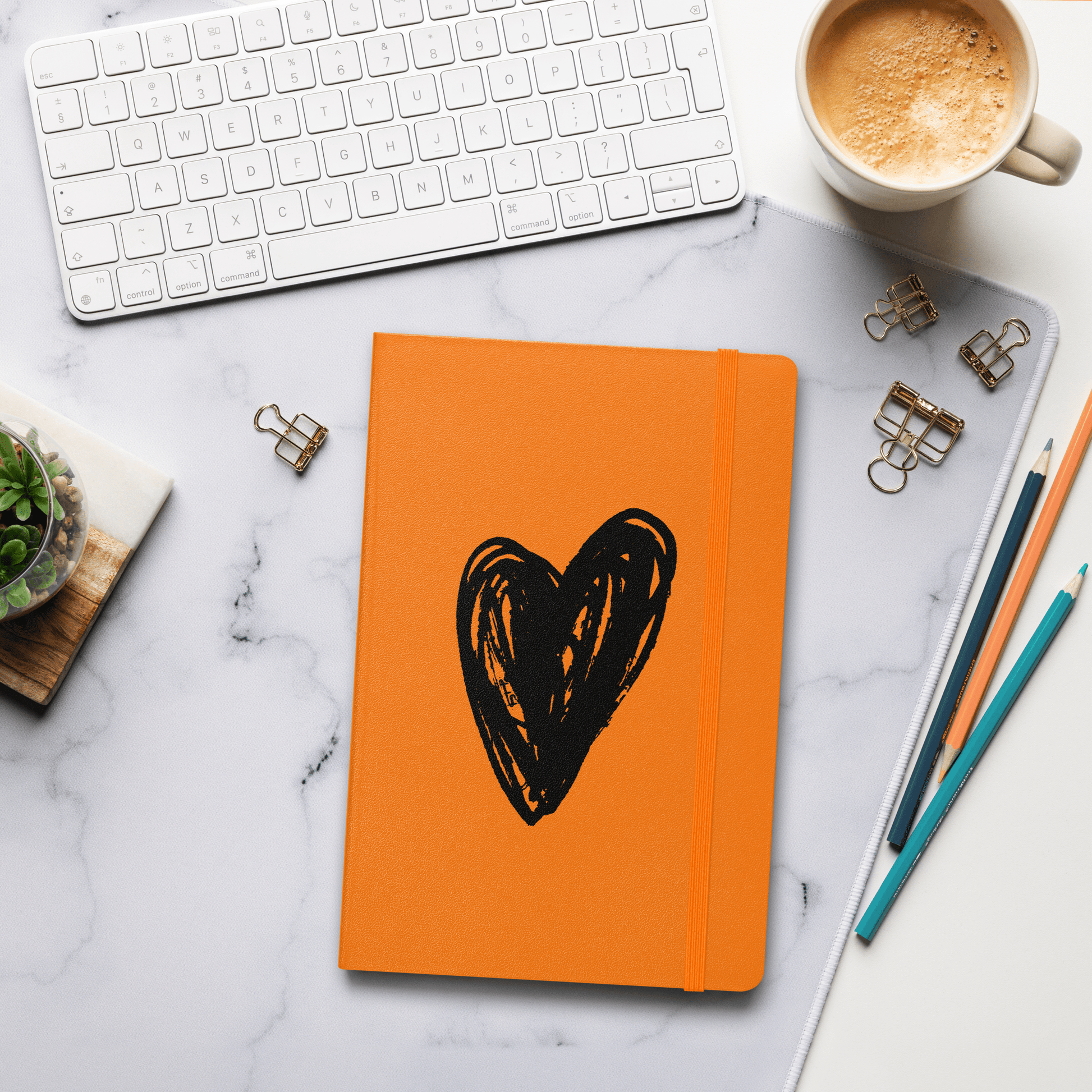 Black Heart - Hardcover bound notebook Print Material