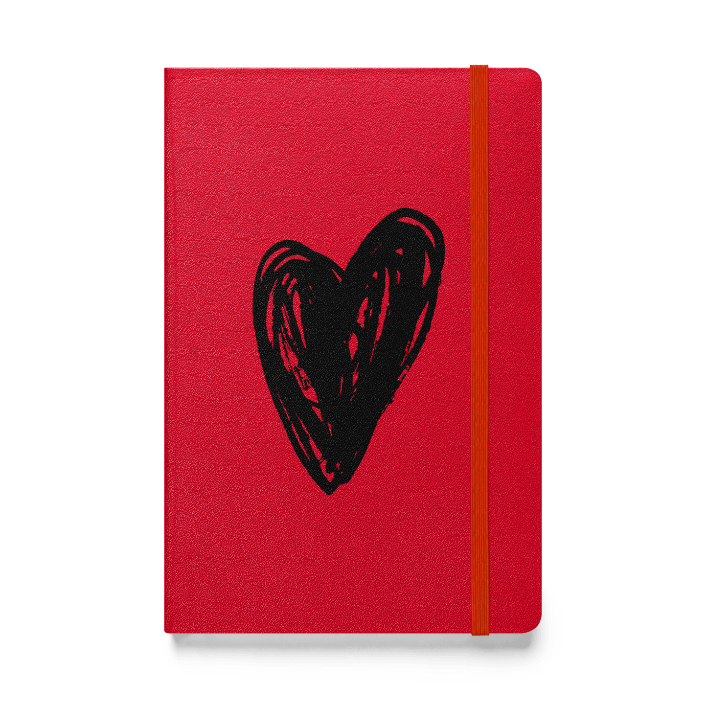 Black Heart - Hardcover bound notebook Print Material Red