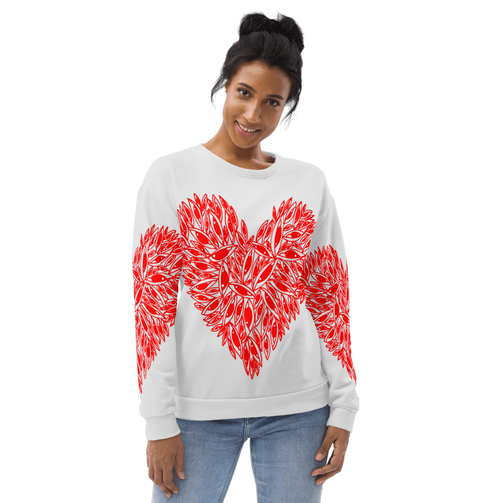 Eye Hearts - All over print Unisex Sweatshirt. apparel