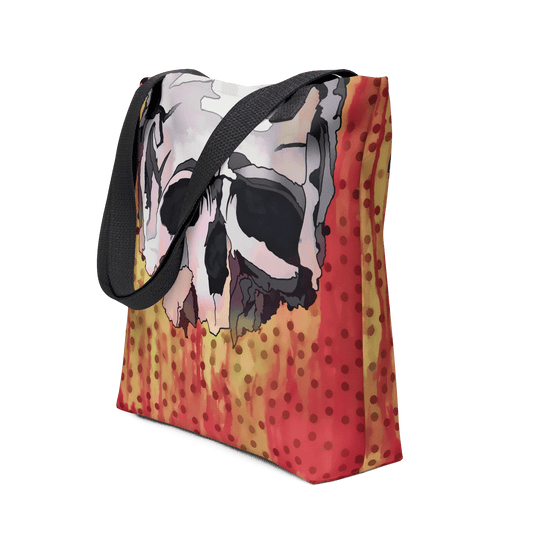 Fallen Skull – All Over Print Tote Bag Tote Bag Black