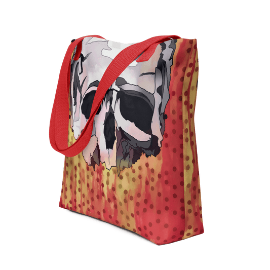 Fallen Skull – All Over Print Tote Bag Tote Bag Red