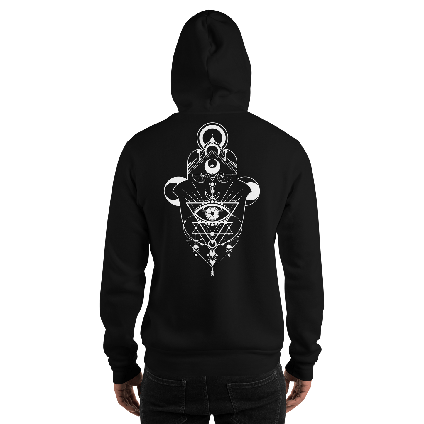 Hamsa Crescent - Classic Unisex Hoodie apparel Black / S