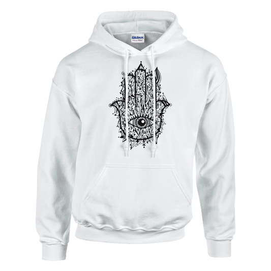 Hamsa Doodle - Classic Unisex Pullover Hoodie apparel White / S
