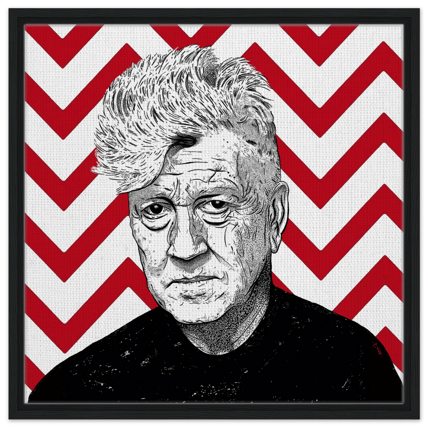 Have A Great Day Today - David Lynch Wall art Print Material 60x60 cm / 24x24″ / Framed Canvas