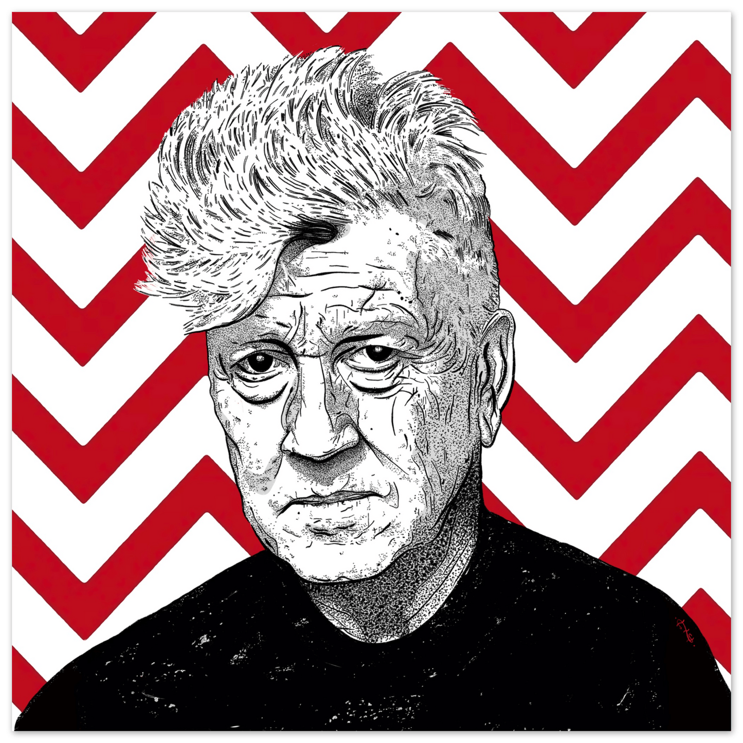 Have A Great Day Today - David Lynch Wall art Print Material 70x70 cm / 28x28″ / Premium Semi-Glossy Paper Poster