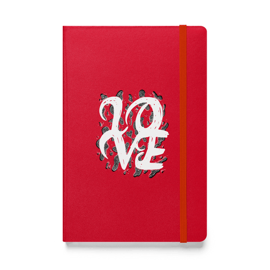 L.O.V.E - Hardcover bound notebook Print Material Red
