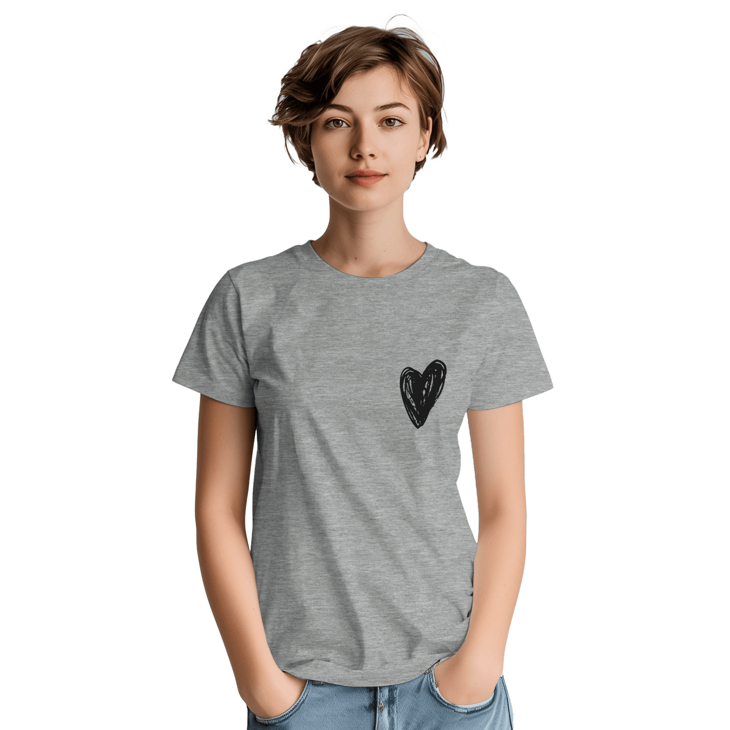 Little Heart - Heavyweight Unisex Crewneck T-shirt apparel Sport Grey / S