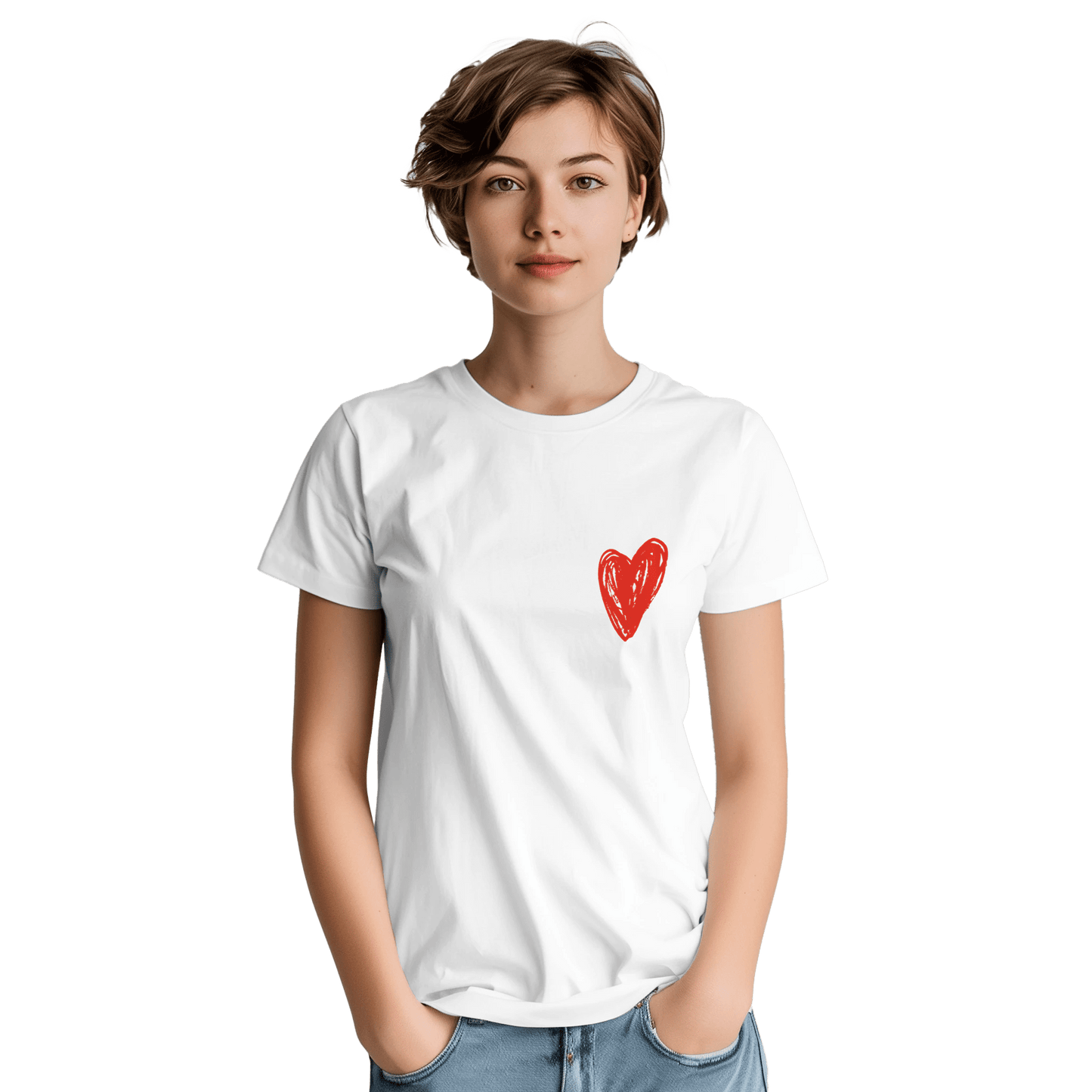 Little Heart - Heavyweight Unisex Crewneck T-shirt apparel White / S