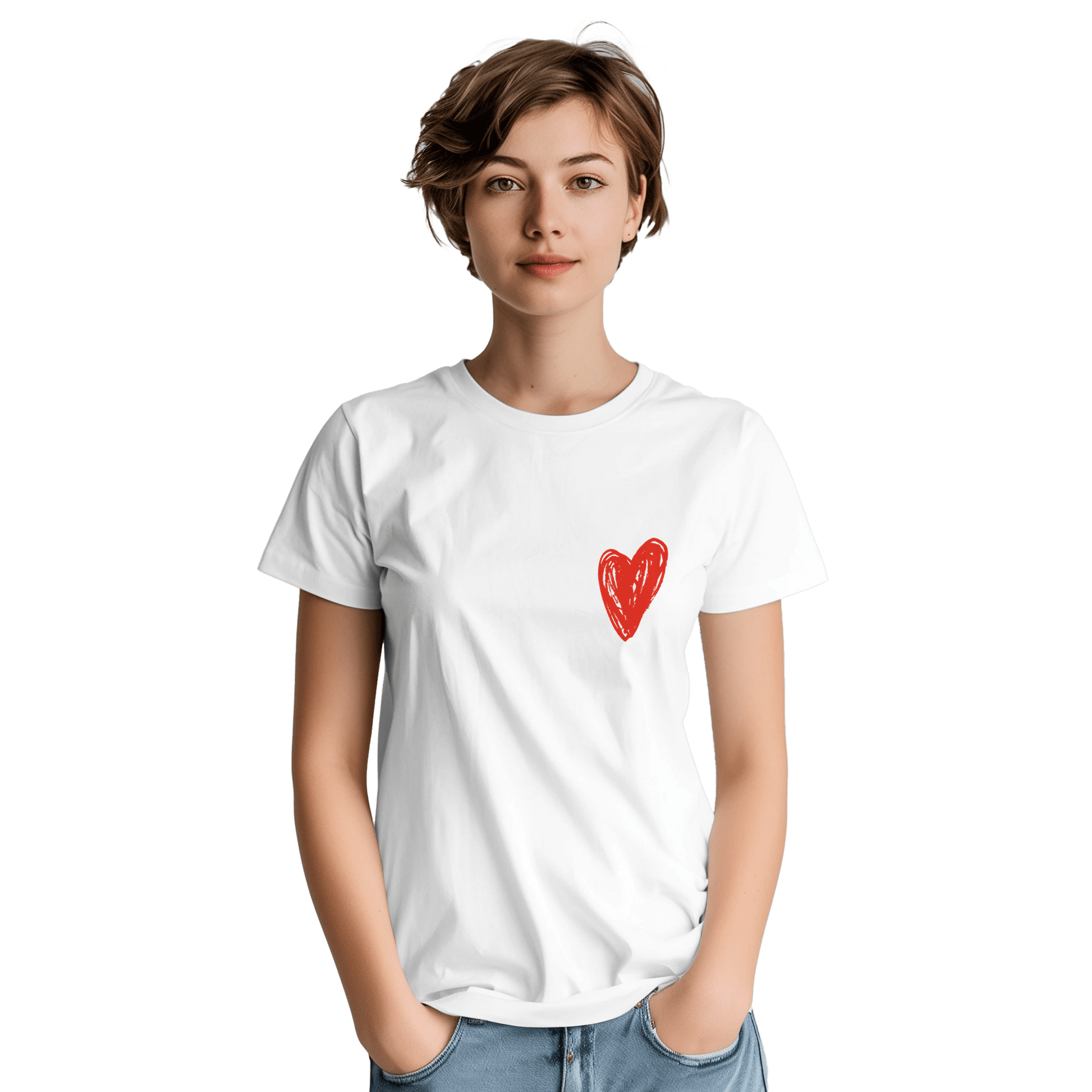 Little Heart - Heavyweight Unisex Crewneck T-shirt apparel White / S