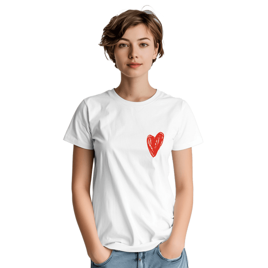 Little Heart - Heavyweight Unisex Crewneck T-shirt apparel White / S