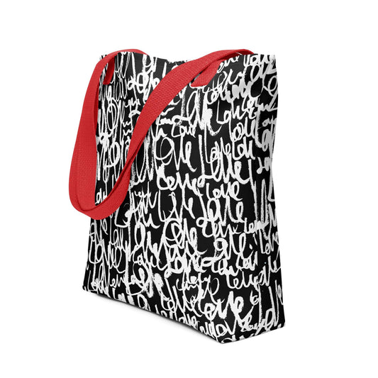Love Letters All-Over Print Tote Tote Bag Red