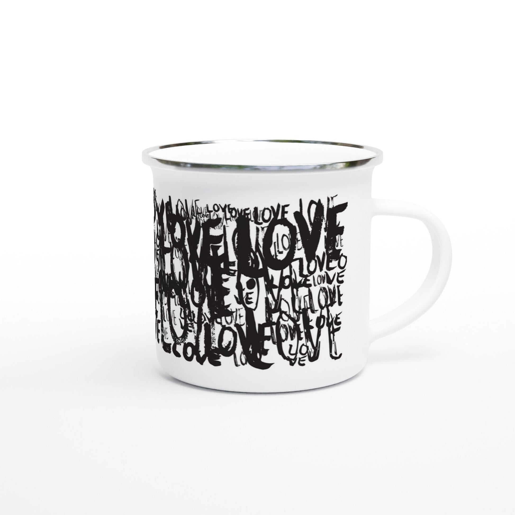 Love Typo - White 12oz Enamel Mug Mugs