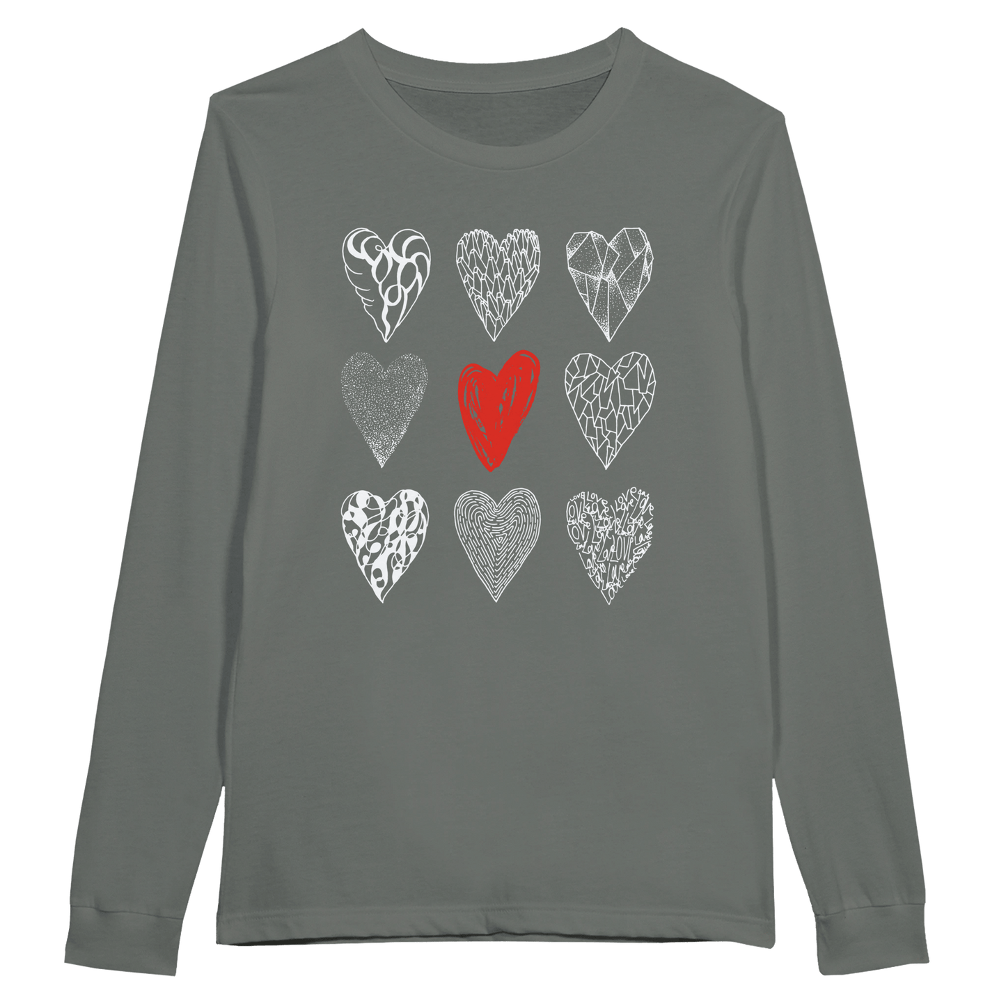 Nine of Hearts - Premium Unisex Longsleeve T-shirt apparel Storm / S