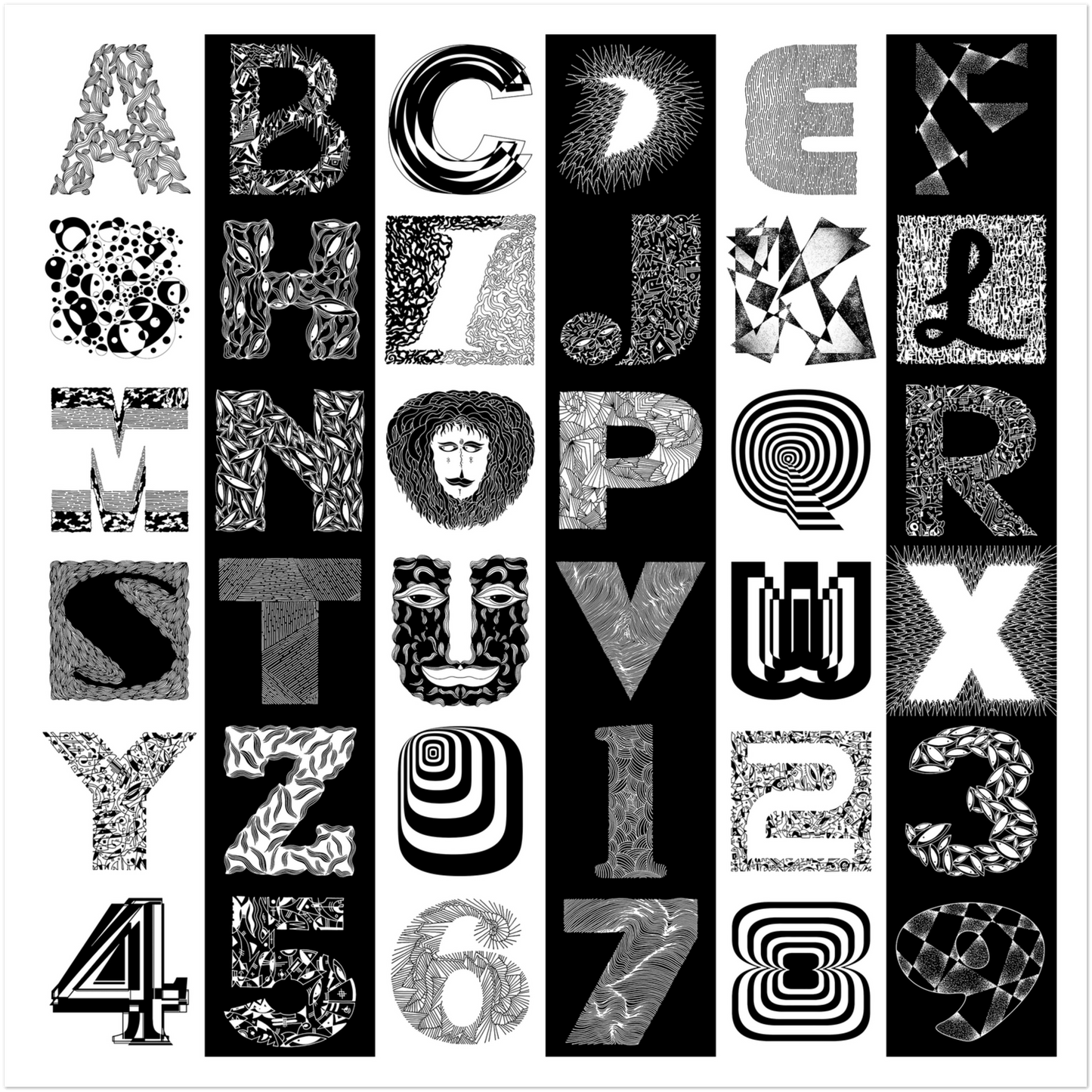 The Alphabet - Typography Lovers Wall Art Art Prints