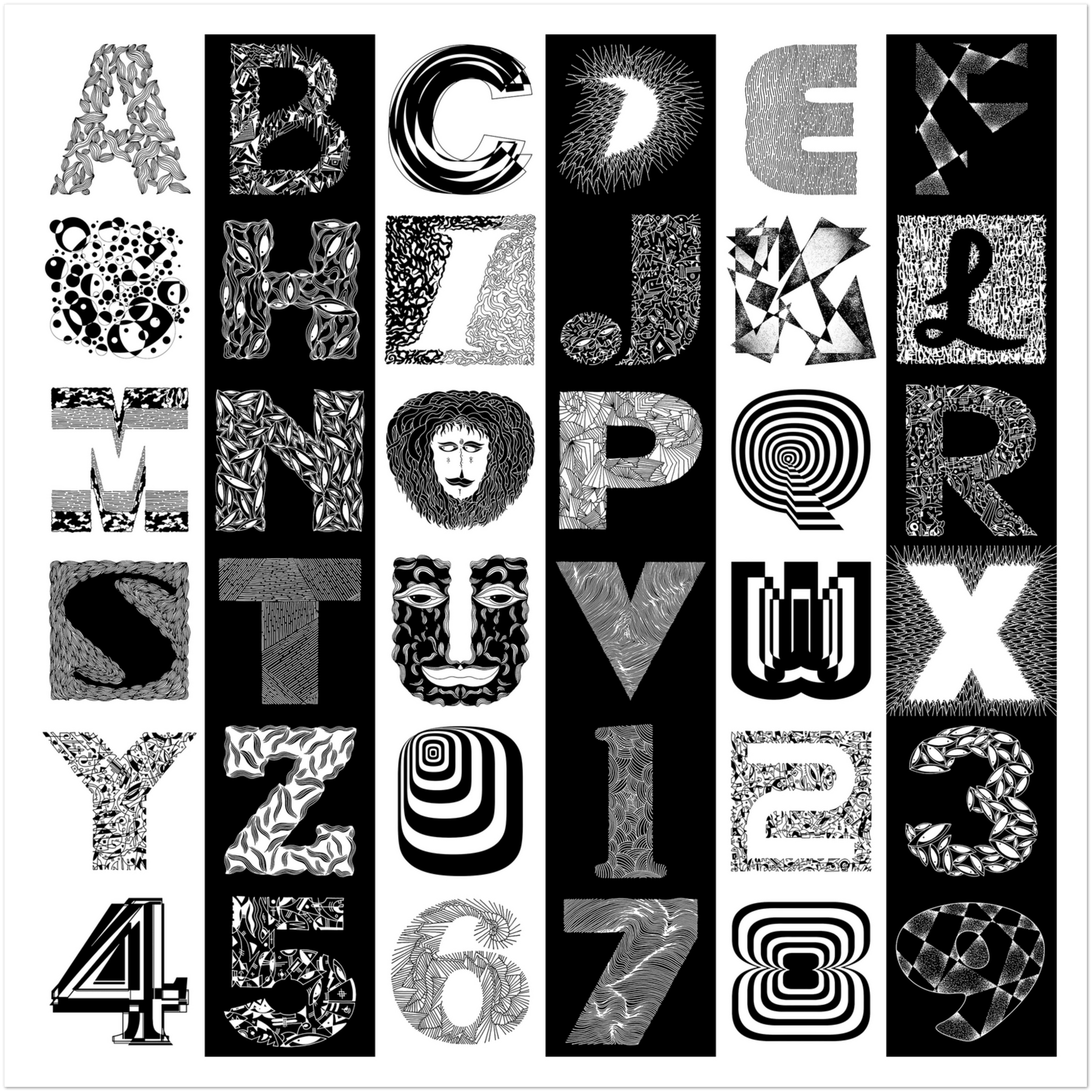 The Alphabet - Typography Lovers Wall Art Art Prints