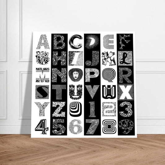 The Alphabet - Typography Lovers Wall Art Art Prints
