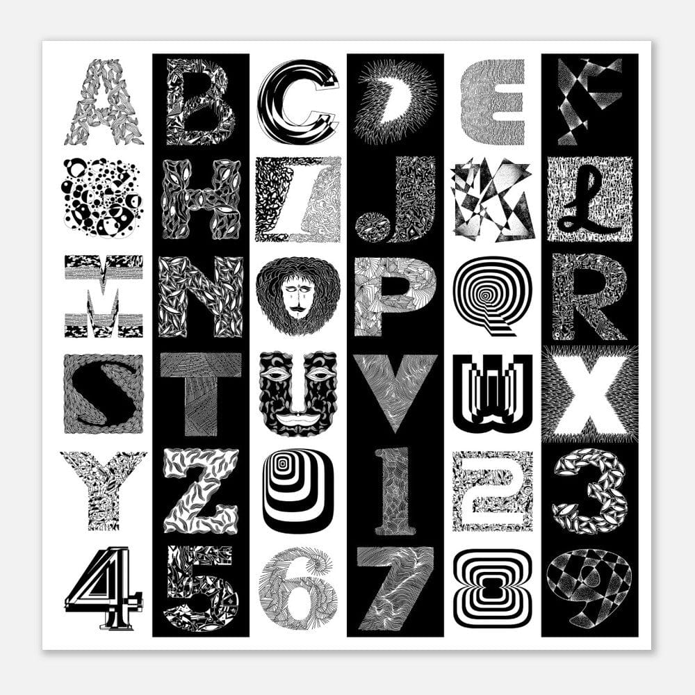 The Alphabet - Typography Lovers Wall Art Art Prints