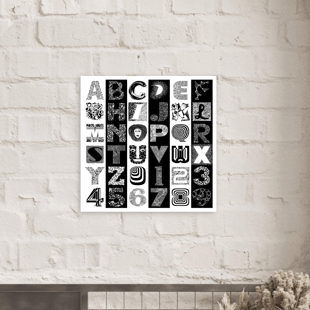 The Alphabet - Typography Lovers Wall Art Art Prints