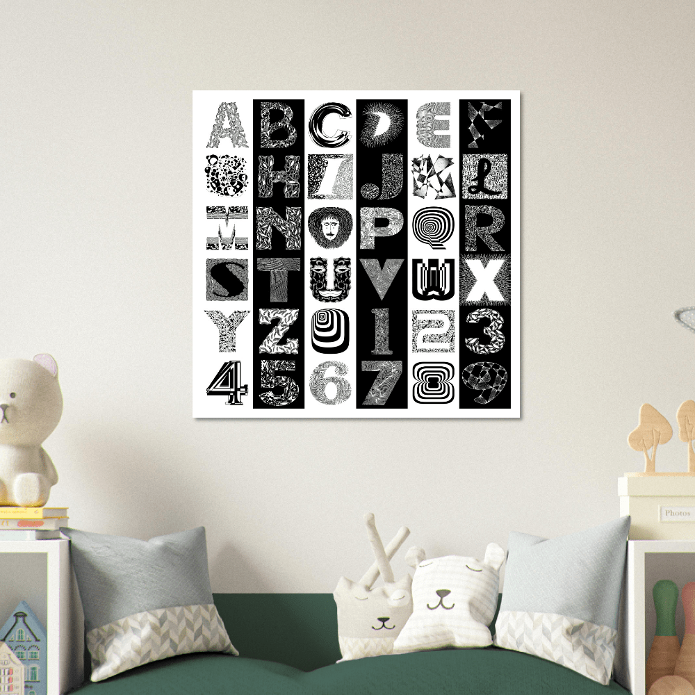 The Alphabet - Typography Lovers Wall Art Art Prints