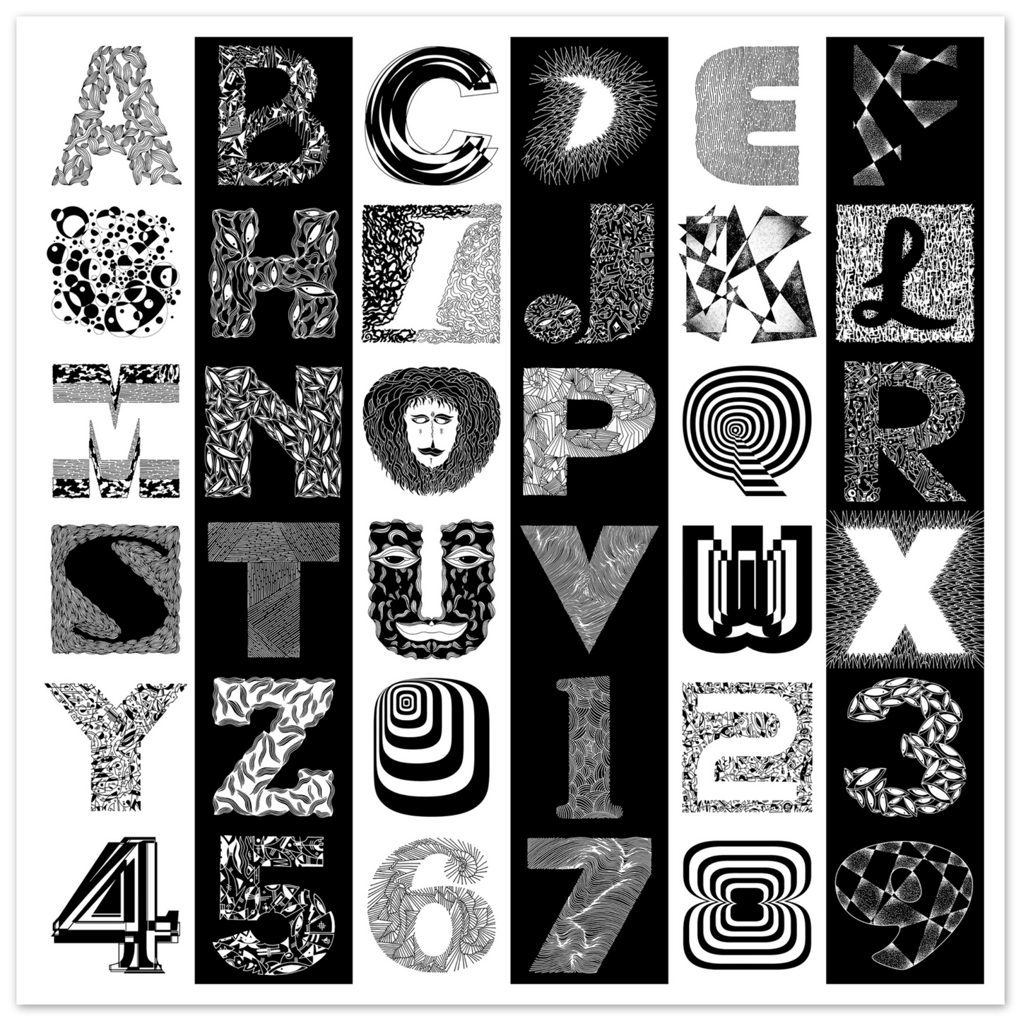 The Alphabet - Typography Lovers Wall Art Art Prints 30x30 cm / 12x12″ / Premium Semi-Glossy Paper Poster