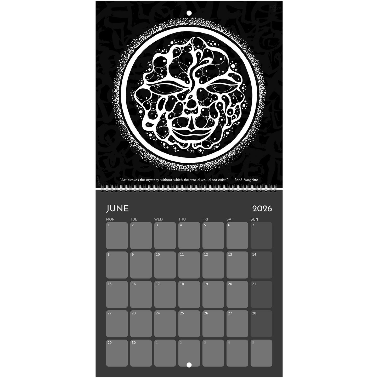 The Circle of Lines - Wall calendar 2026 (Black Edition) Print Material