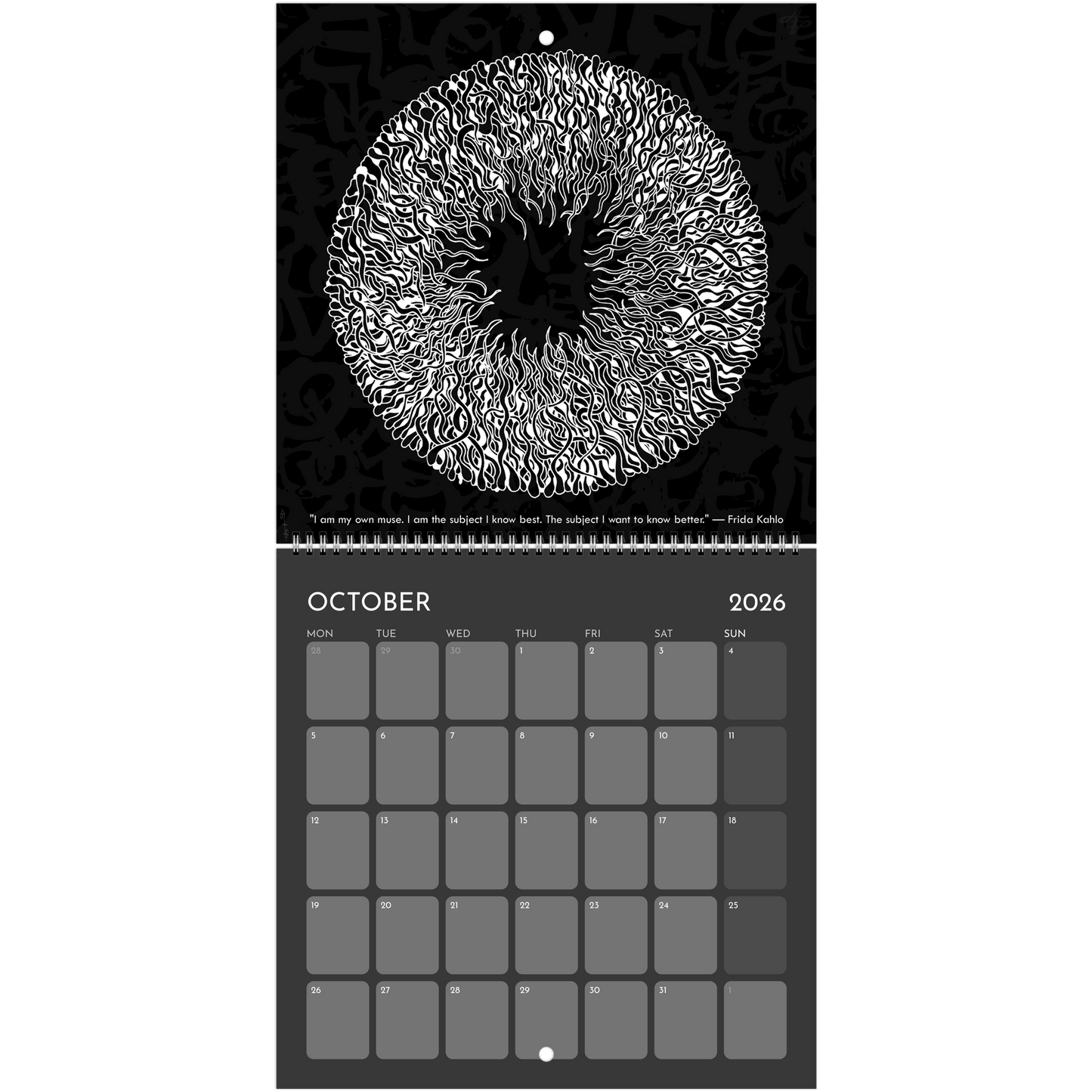 The Circle of Lines - Wall calendar 2026 (Black Edition) Print Material
