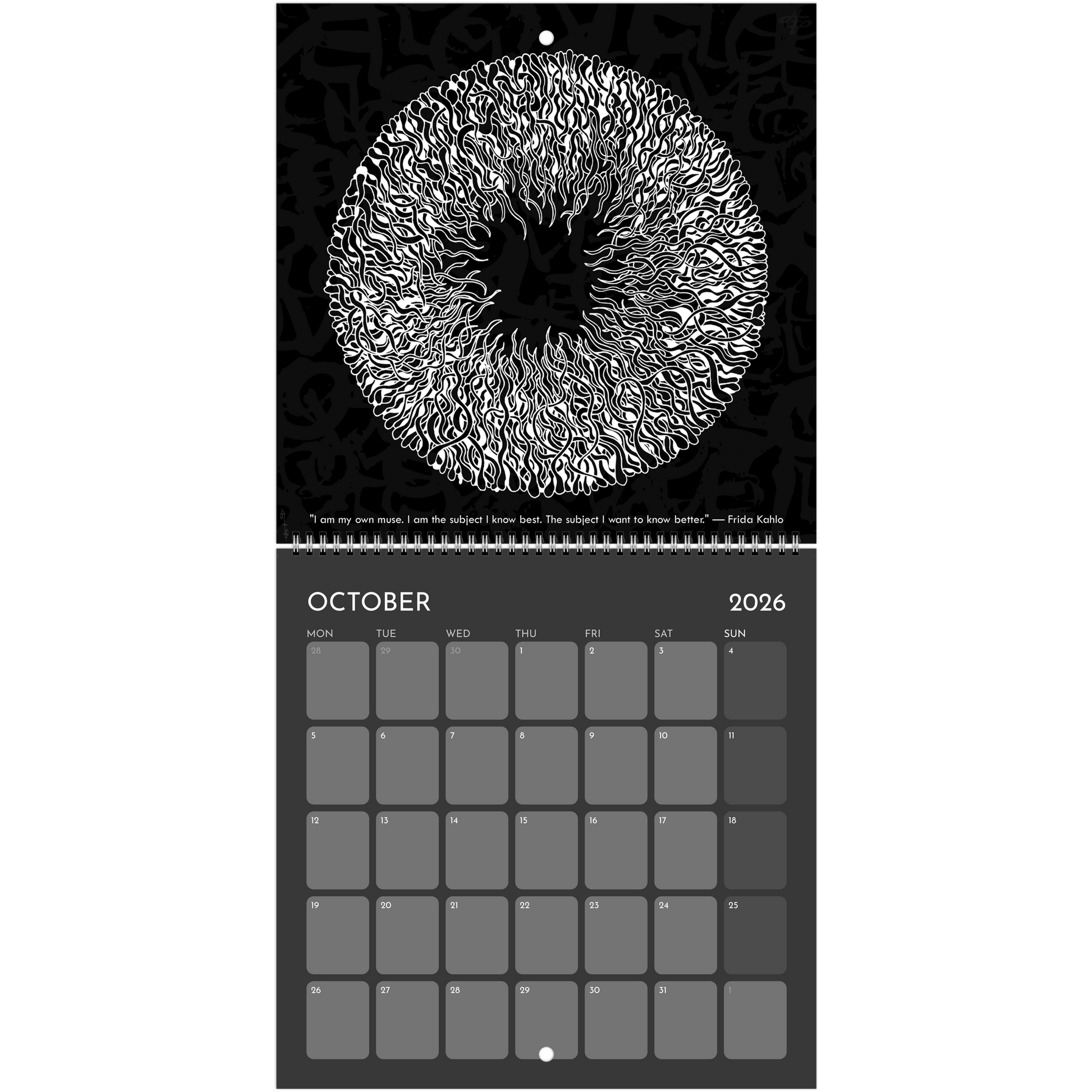 The Circle of Lines - Wall calendar 2026 (Black Edition) Print Material