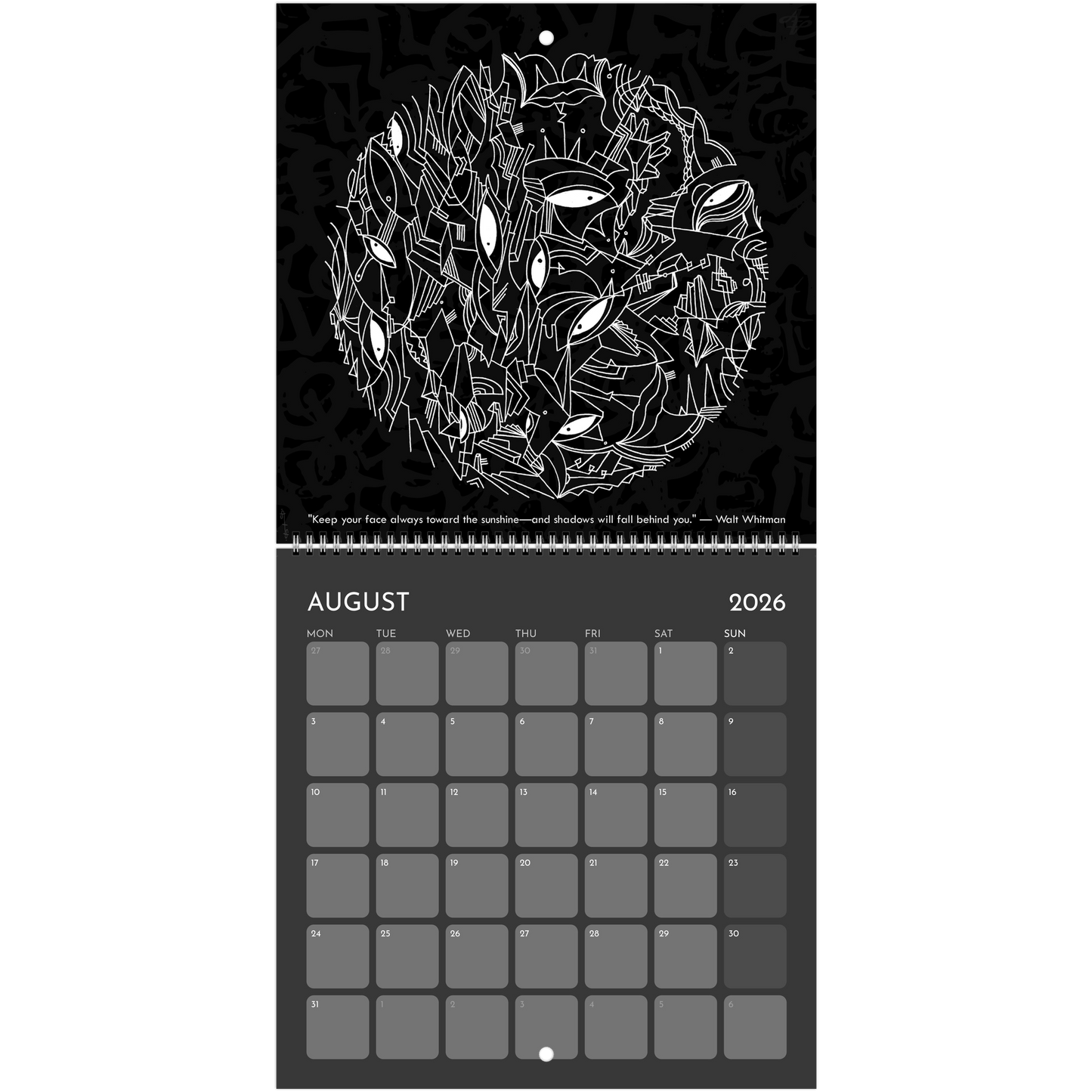 The Circle of Lines - Wall calendar 2026 (Black Edition) Print Material