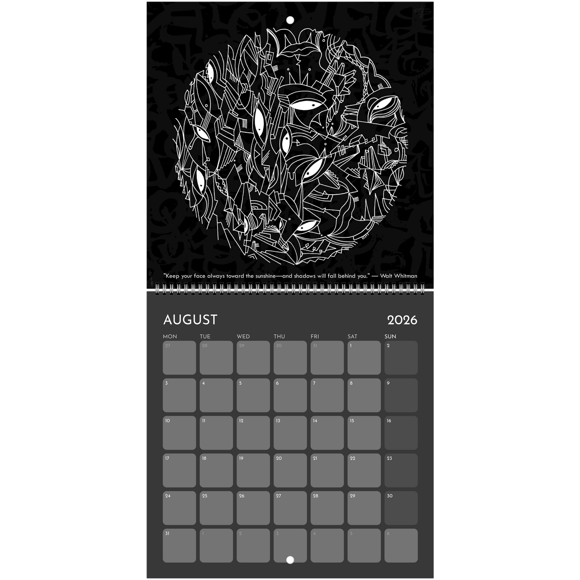 The Circle of Lines - Wall calendar 2026 (Black Edition) Print Material