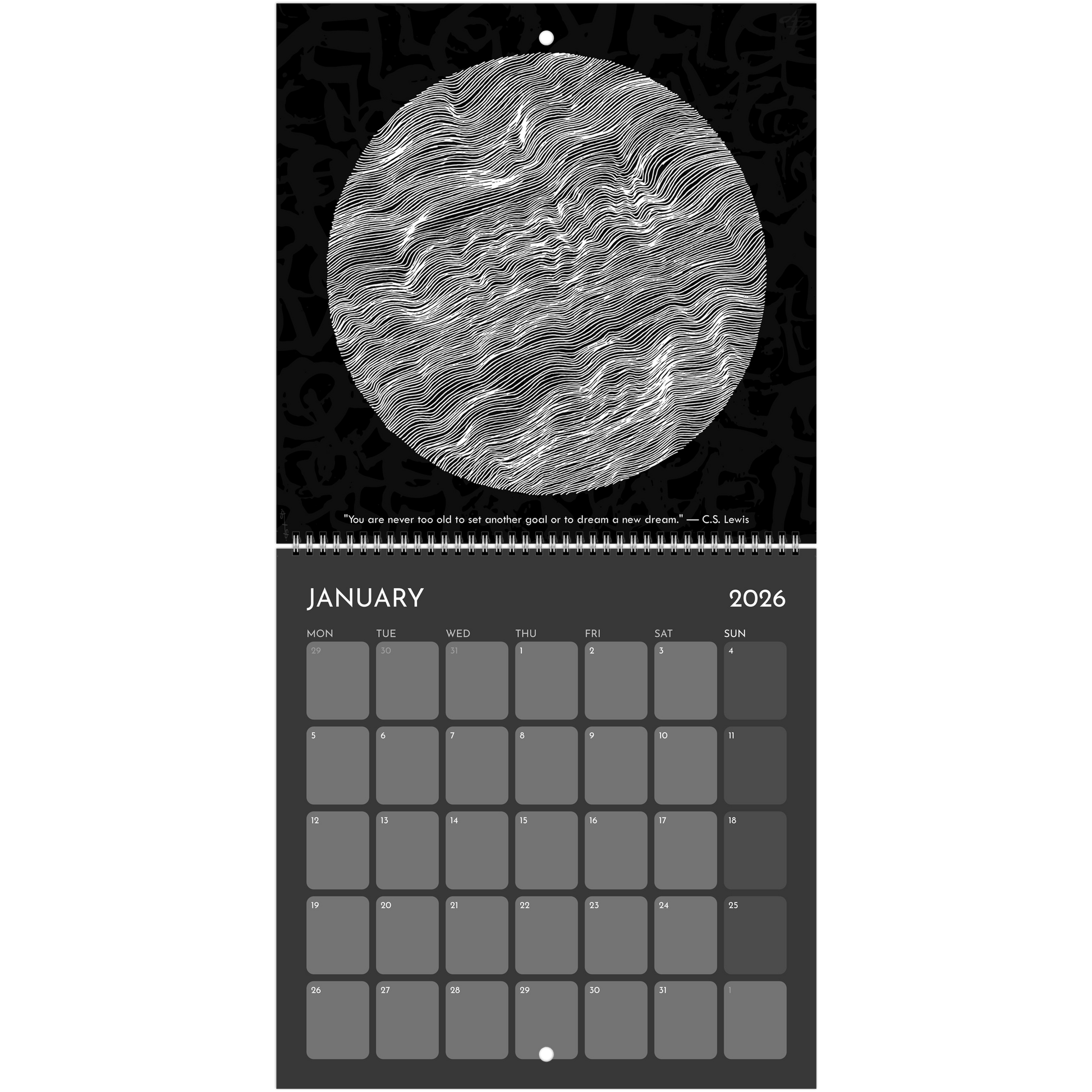 The Circle of Lines - Wall calendar 2026 (Black Edition) Print Material