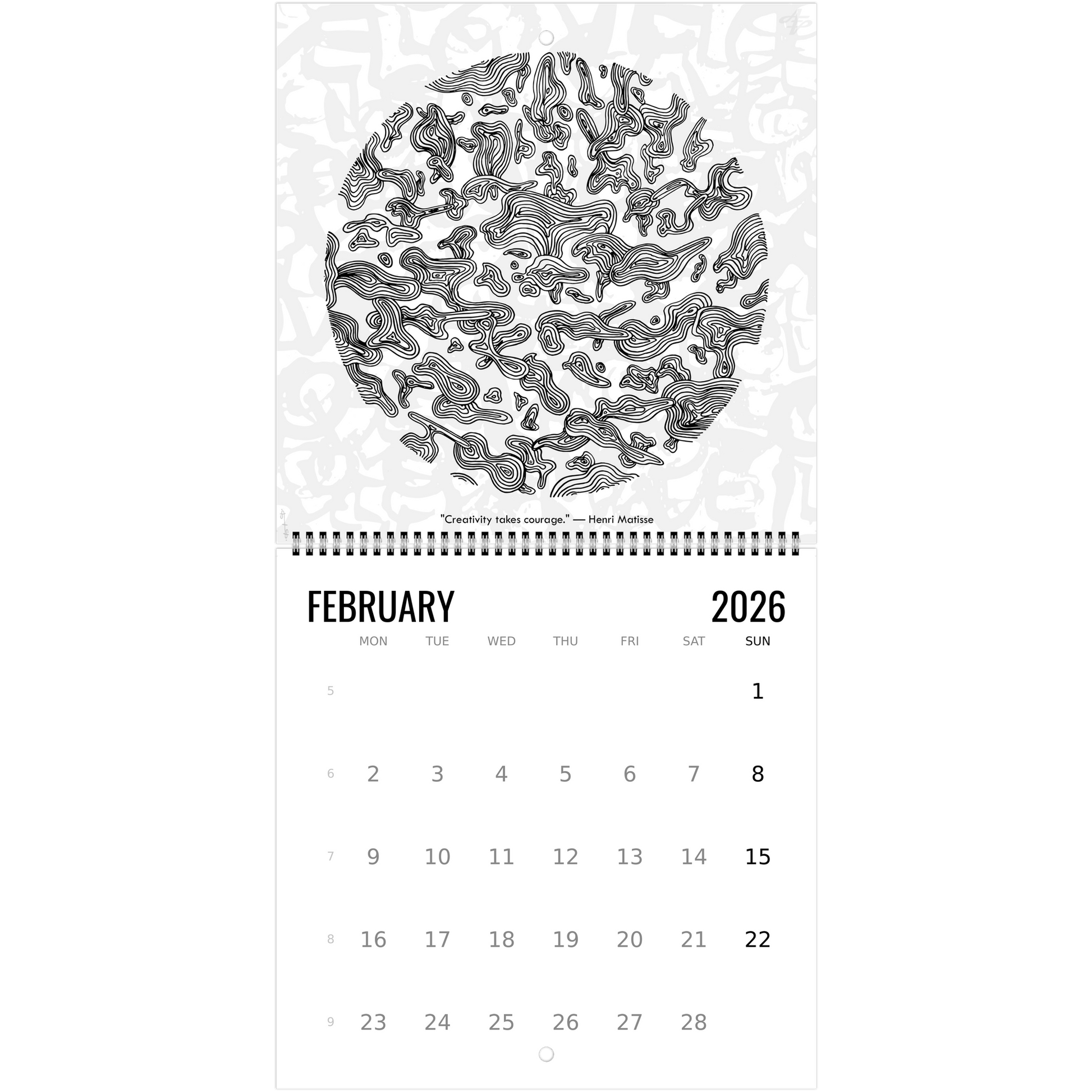 The Circle of Lines - Wall calendar 2026 Print Material