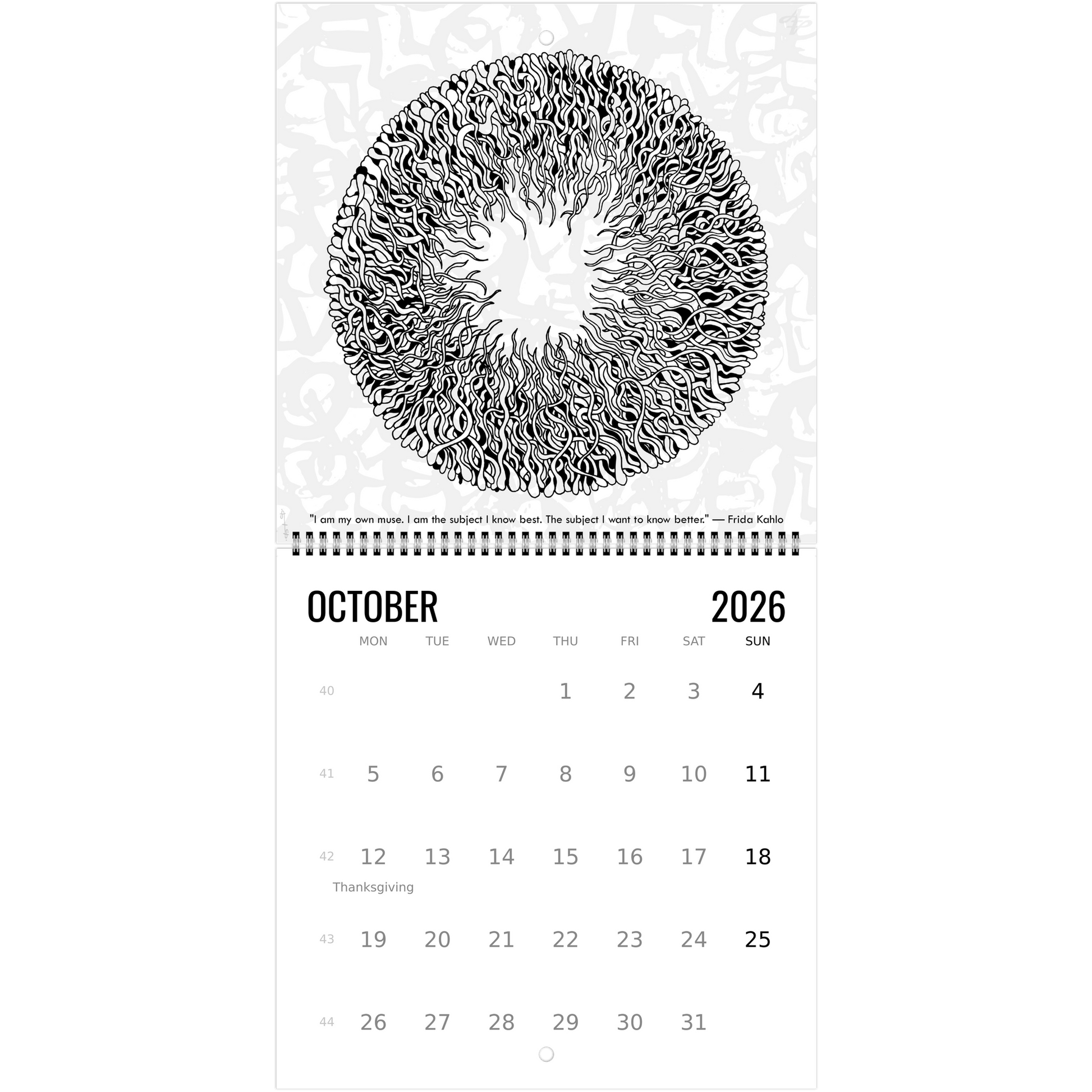 The Circle of Lines - Wall calendar 2026 Print Material
